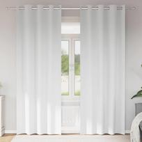 Užuolaidos su žiedais, blokuojančios šviesą 2 pcs Švari balta