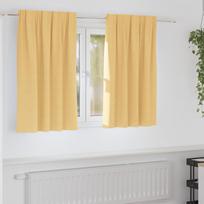 Užuolaidos su žiedais, blokuojančios šviesą 2 pcs Smėlio