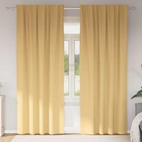 Užuolaidos su žiedais, blokuojančios šviesą 2 pcs Smėlio