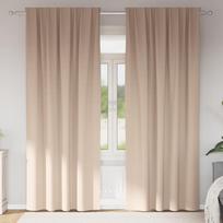 Užuolaidos su žiedais, blokuojančios šviesą 2 pcs Taupe