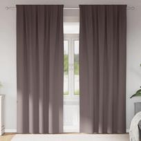 Užuolaidos su žiedais, blokuojančios šviesą 2 pcs Tamsiai rudas