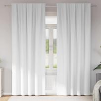Užuolaidos su žiedais, blokuojančios šviesą 2 pcs Švari balta