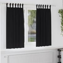 Užuolaidos su žiedais, blokuojančios šviesą 2 pcs Juoda