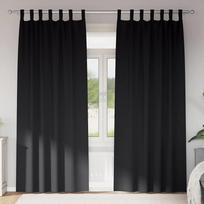 Užuolaidos su žiedais, blokuojančios šviesą 2 pcs Juoda
