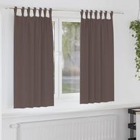 Užuolaidos su žiedais, blokuojančios šviesą 2 pcs Tamsiai rudas