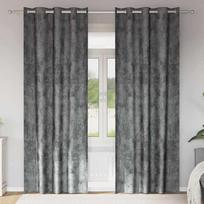 Aksominio tipo užuolaidos 2 pcs Pilka 245 x 140 cm Aksomas