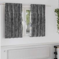 Aksominio tipo užuolaidos 2 pcs Pilka 140 x 140 cm Aksomas