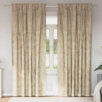 Aksominio tipo užuolaidos 2 pcs Kreminė 260 x 140 cm Aksomas