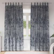Aksominio tipo užuolaidos 2 pcs Sidabrinė Pilka 260 x 140 cm