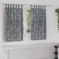 Aksominio tipo užuolaidos 2 pcs Pilka 140 x 140 cm Aksomas