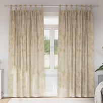 Aksominio tipo užuolaidos 2 pcs Kreminė 260 x 140 cm Aksomas