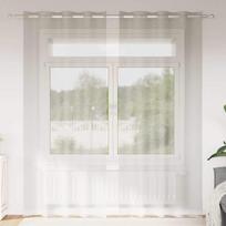 Voile Užuolaida 2 pcs Kreminė 260 x 140 cm Poliesteris