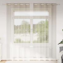 Voile Užuolaida 2 pcs Smėlio 260 x 140 cm Poliesteris