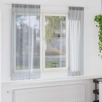 Voile Užuolaida 2 pcs Tamsiai pilka 175 x 140 cm Poliesteris