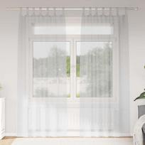Voile Užuolaida 2 pcs Šviesiai pilka 260 x 140 cm Poliesteris