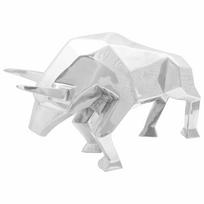 Buliaus skulptūra Sidabro 74 x 23 x 39 cm Aliuminis