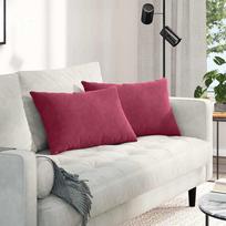 Sofa Pagalvės 2 pcs Vyno raudona 60 x 40 cm Kordūrinis audinys