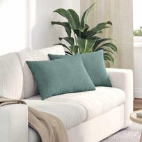 Sofa Pagalvės 2 pcs Jūrinė žalia 60 x 40 cm Kordūrinis audinys
