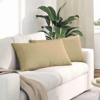 Sofa Pagalvės 2 pcs Pilkai žalia 80 x 40 cm Kordūrinis audinys
