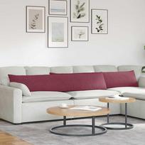 Sofa Pagalvės 2 pcs Vyno raudona 200 x 40 cm audinys