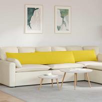 Sofa Pagalvės 2 pcs Šviesi geltona 200 x 40 cm audinys