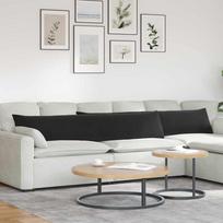 Sofa Pagalvės 2 pcs Juoda 200 x 40 cm Kordūrinis audinys