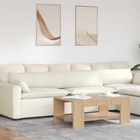 Sofa Pagalvės 2 pcs Kreminė 200 x 40 cm Kordūrinis audinys