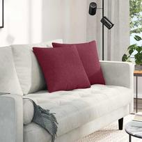 Sofa Pagalvės 2 pcs Vyno raudona 45 x 45 cm audinys