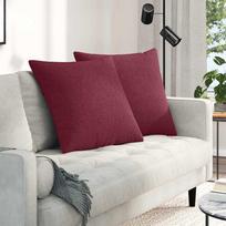 Sofa Pagalvės 2 pcs Vyno raudona 80 x 80 cm audinys