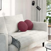 Sėdynių pagalvėlės 2 pcs Vyno raudona Ø30 x 13 cm audinys