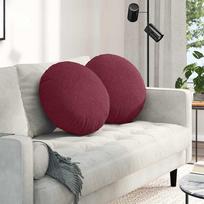 Sėdynių pagalvėlės 2 pcs Vyno raudona Ø50 x 19 cm audinys