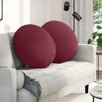 Sėdynių pagalvėlės 2 pcs Vyno raudona Ø80 x 29 cm audinys