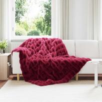 Dirbtinio Zefyro Pūkuotas Patalynė Olite 4 pcs Bordo raudona