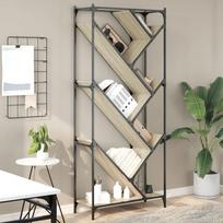 Knygų spinta, ąžuolo, 79x30x180cm, apdirbta mediena ir metalas
