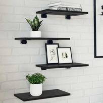 Knygų lentyna 4 pcs Juodas 40 x 20 x 1,5 cm Apdirbta mediena
