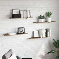 Knygų lentyna 4 pcs Ruda 80 x 20 x 1,5 cm Apdirbta mediena