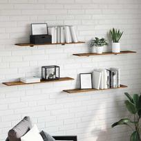 Knygų lentyna 4 pcs Ruda 100 x 20 x 1,5 cm Apdirbta mediena