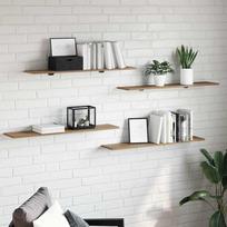Knygų lentyna 4 pcs Ruda 100 x 20 x 1,5 cm Apdirbta mediena