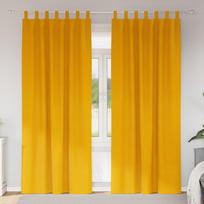 Užtemdymo užuolaidos 2 pcs Garučių geltona 140 x 260 cm Aksomas