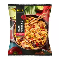 Šaldytas indonezietiško stiliaus makaronų patiekalas su vištienos krūtinėle BILLA, 650 g
