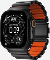 Nomad Goods Inc. Stratos apyrankė Apple Watch 49mm su FKM (black titanium, ultra orange FKM) | NM011116858 | 856504011116