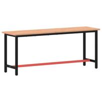 Vidaxl darbastalis, 200x55x81,5cm, bukmedžio masyvas ir metalas