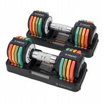 Reguliuojamų hantelių rinkinys XTREXO, 2x5 kg