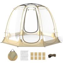 Costway 630° skaidri PVC palapinė Pop Up ,5-6 žmonėms, 265 x 265 cm