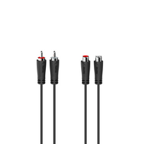 Laidas Hama Audio Extension Cable, 2 RCA plugs - 2 RCA sockets, 3 m, black Prekė - 00205094