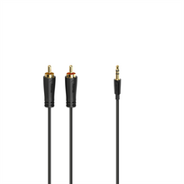 Laidas Hama Audio Cable, 3.5 mm - 2 RCA, gold-plated, 1,5 m, black Prekė - 00205260