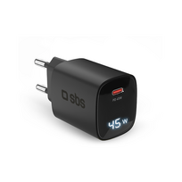 SBS LCD Wall Charger, USB-C, LCD, 45 W, juodas - Maitinimo adapteris