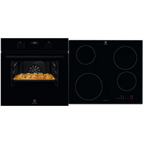 Electrolux 600 SteamBake, 65 L, juoda - Orkaitė + indukcinė kaitlentė