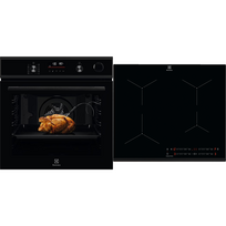 Electrolux SteamCrisp 700, 72 L, juoda - Įmontuojama orkaitė + indukcinė kaitlentė