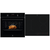 Electrolux, 72 L, juoda - Įmontuojama orkaitė + indukcinė kaitlentė